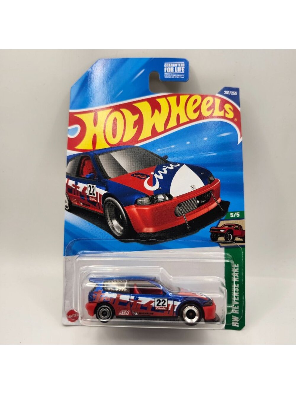 Hot Wheels Honda Civic Custom Blue Red HW Reverse Rake JDM 2025 5/5 20/250